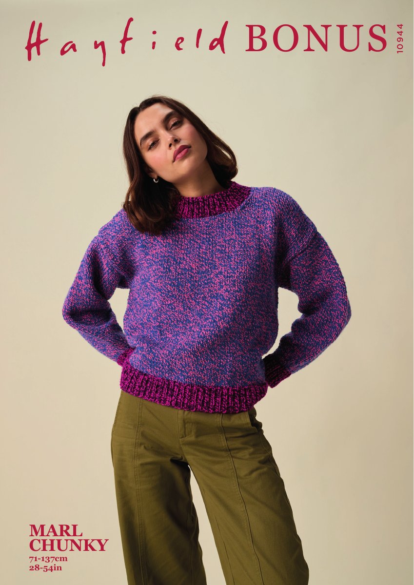 Hayfield 10944 Sweater in Bonus Marl Chunky pattern cover