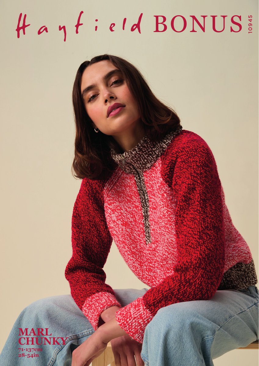 Hayfield 10945 Sweater in Bonus Marl Chunky pattern cover