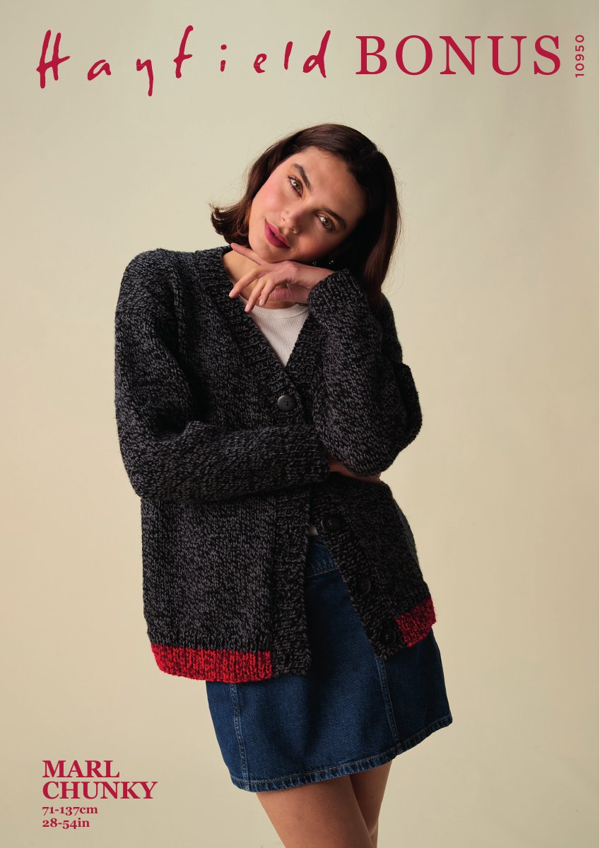 Hayfield 10950 Cardigan in Bonus Marl Chunky pattern cover