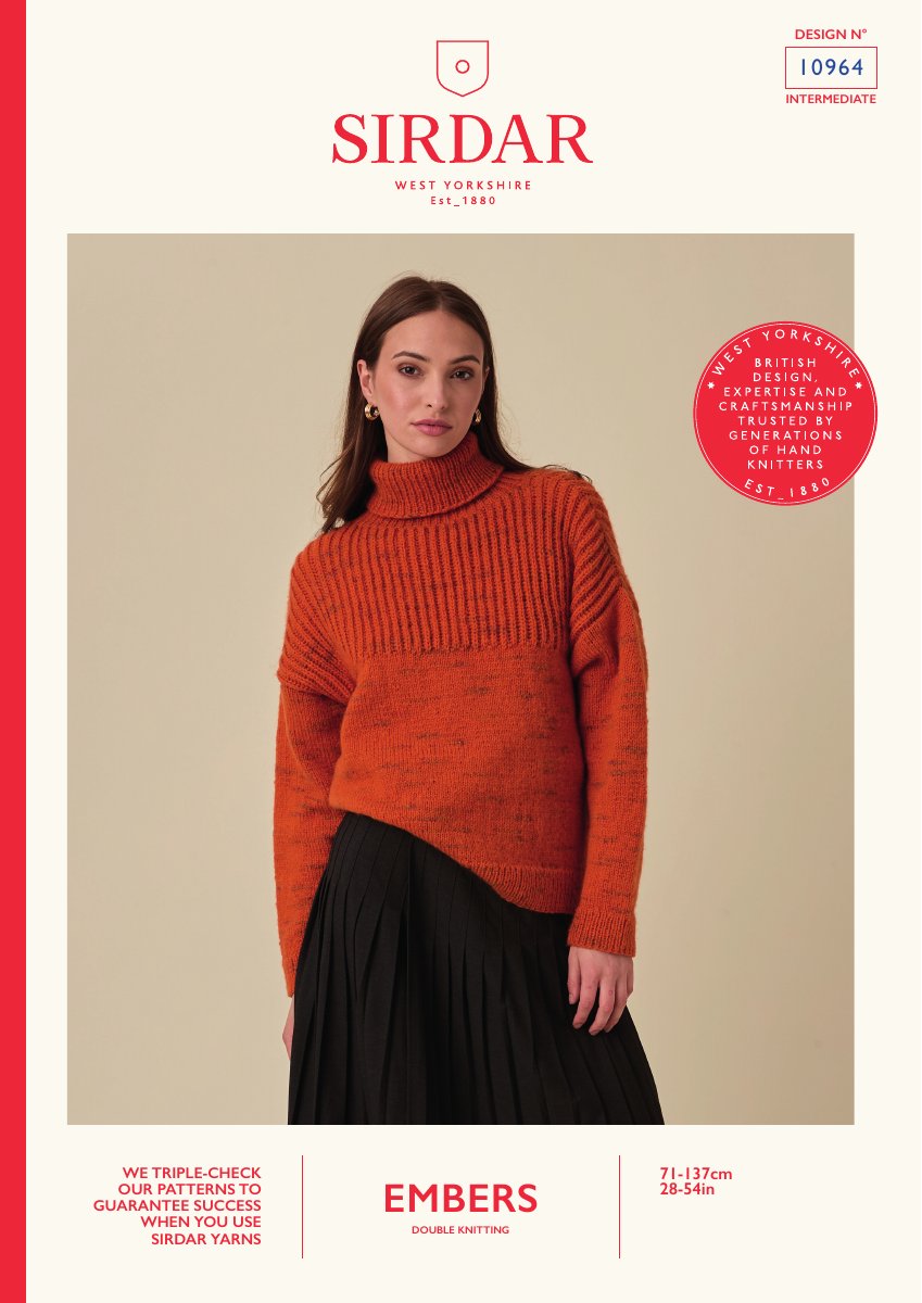 Sirdar 10964 Sweater in Embers DK pattern cover