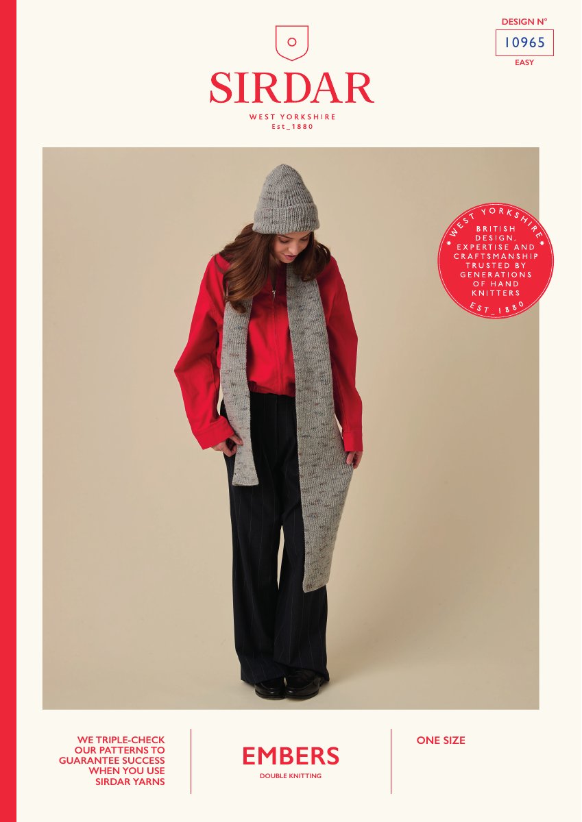 Sirdar 10965 Scarf in Embers DK pattern cover