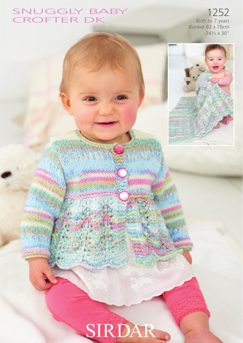 Sirdar 1252 Cardigan and Blanket in Snuggly Baby Crofter DK pattern cover
