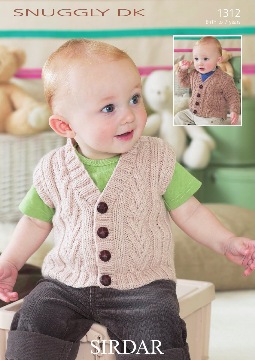 Sirdar 1312 Baby's & Child's Cardigan in Snuggly DK pattern cover