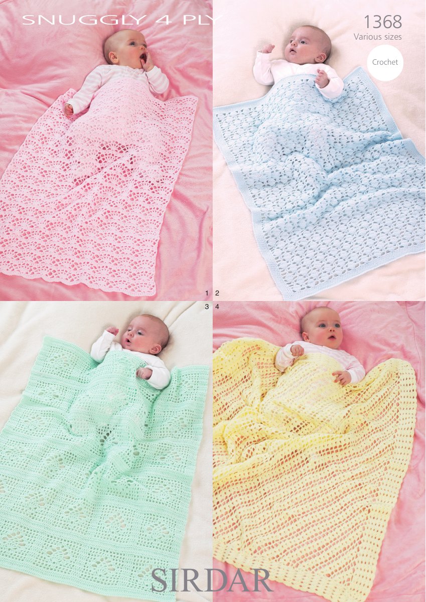 Sirdar 1368 Blankets and Shawl in Snuggly 4 Ply pattern cover