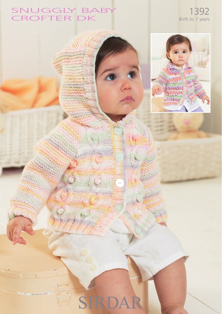 Sirdar 1392 Cardies in Snuggly Baby Crofter DK pattern cover