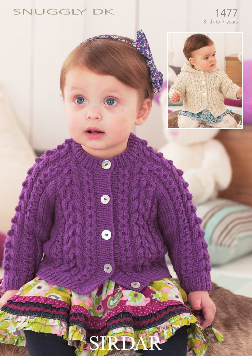 Sirdar 1477 Baby's & Child's Cardigan in Snuggly DK pattern cover