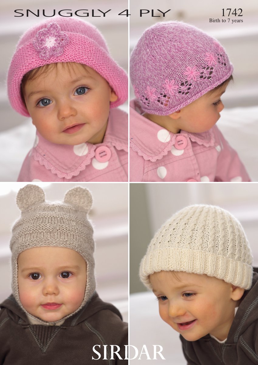Sirdar 1742 Hats in Snuggly 4 Ply pattern cover