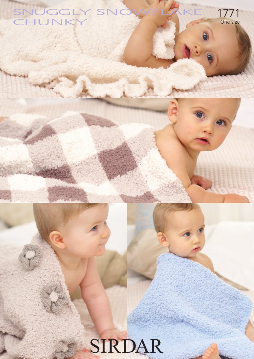 Sirdar 1771 Blanket in Snuggly Snowflake Chunky pattern cover