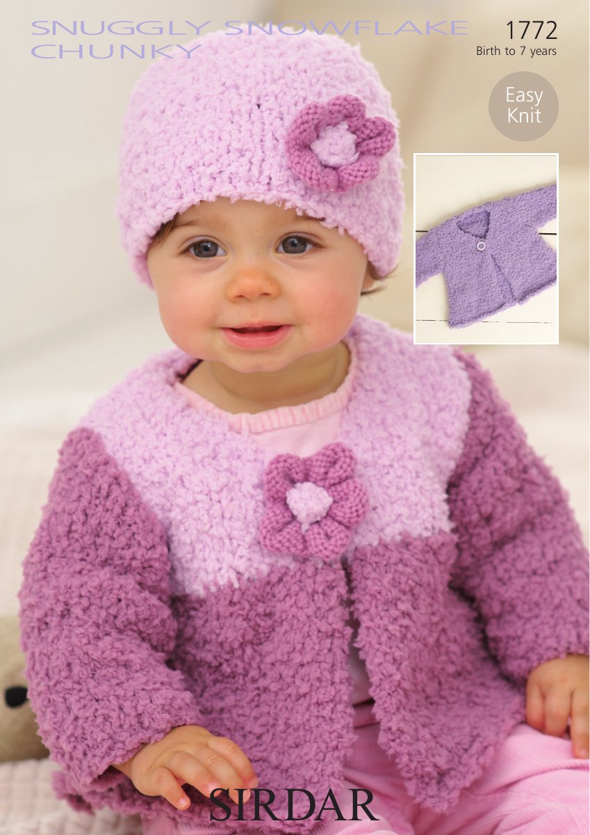 Sirdar 1772 Baby's & Child's Cardigan in Snuggly Snowflake Chunky pattern cover