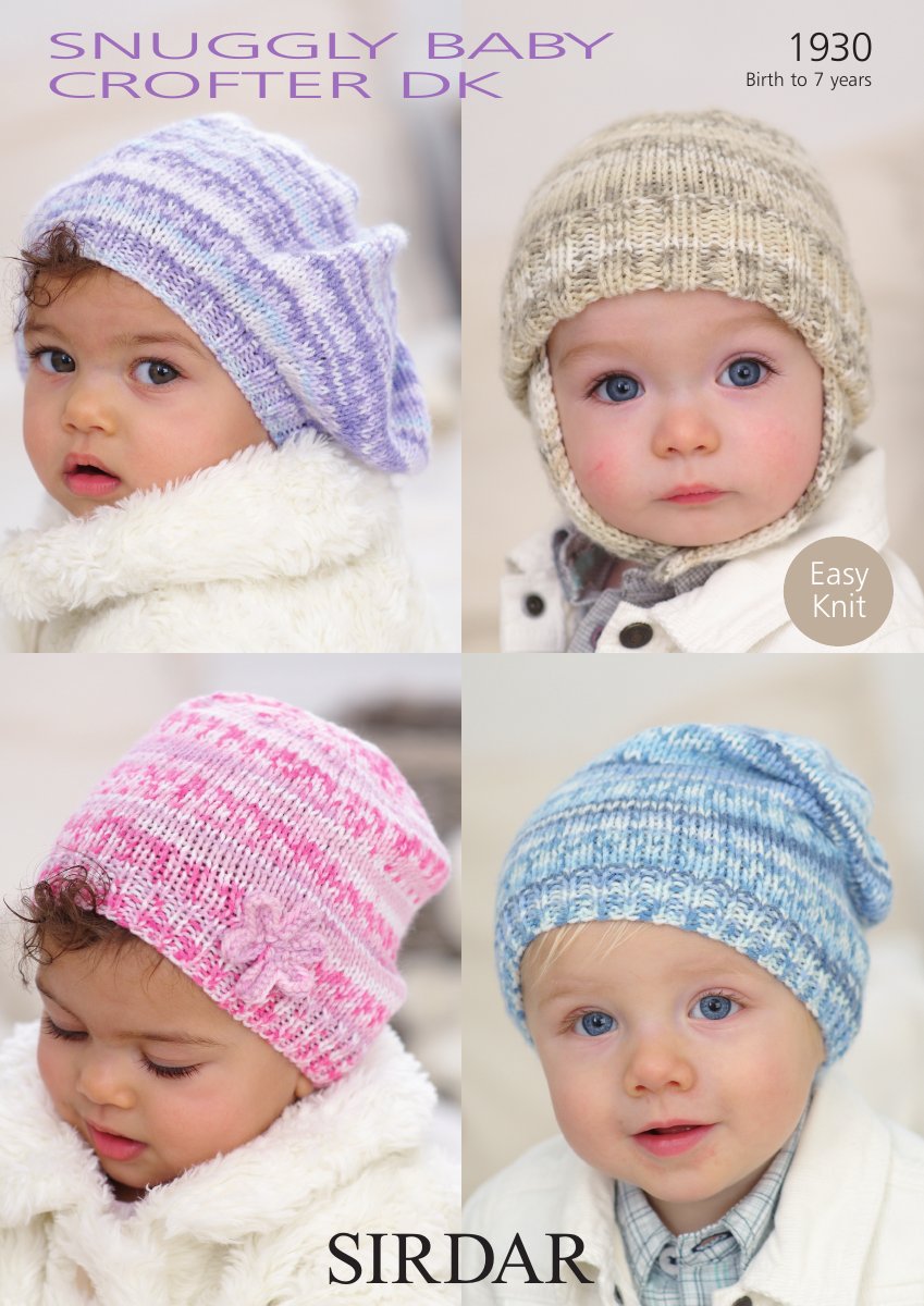 Sirdar 1930 Baby's & Child's Hats in Snuggly Baby Crofter DK pattern cover