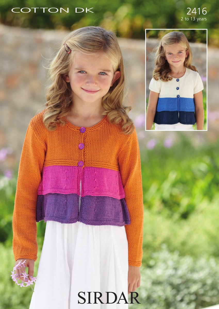 Sirdar 2416 Cardigans in Cotton DK pattern cover