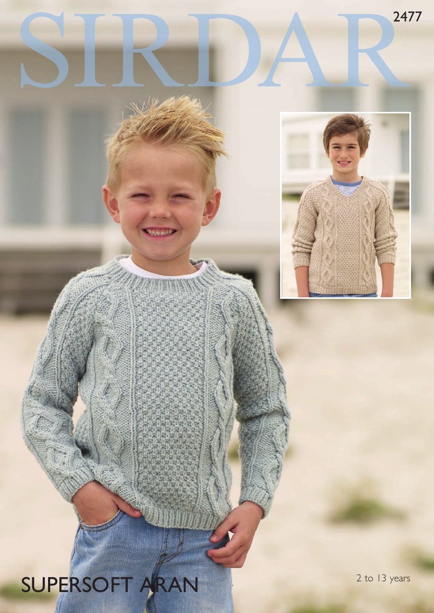 Sirdar 2477 Child's Sweater in Supersoft Aran pattern cover