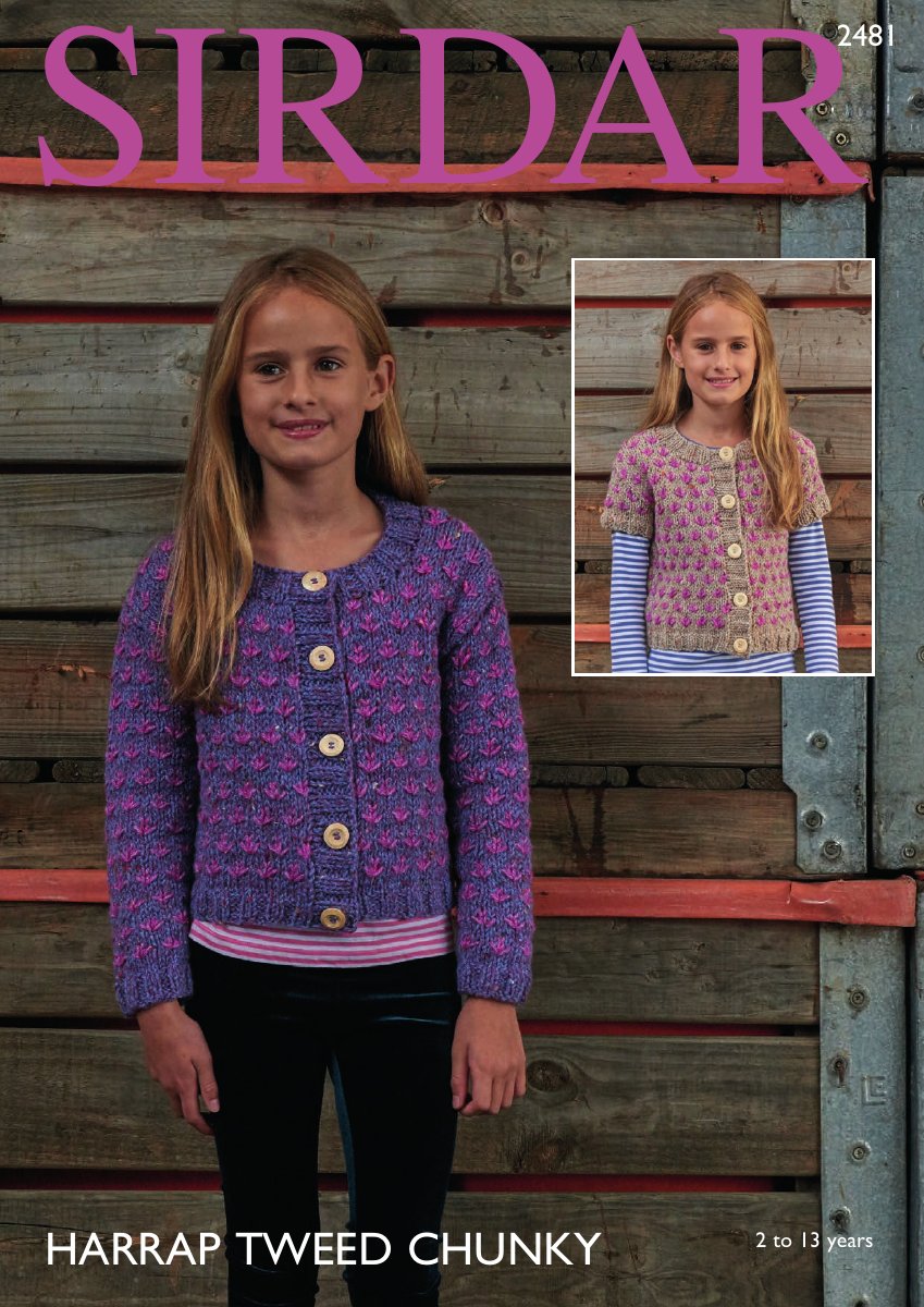 Sirdar 2481 Child's Cardigan in Harrap Chunky Tweed pattern cover