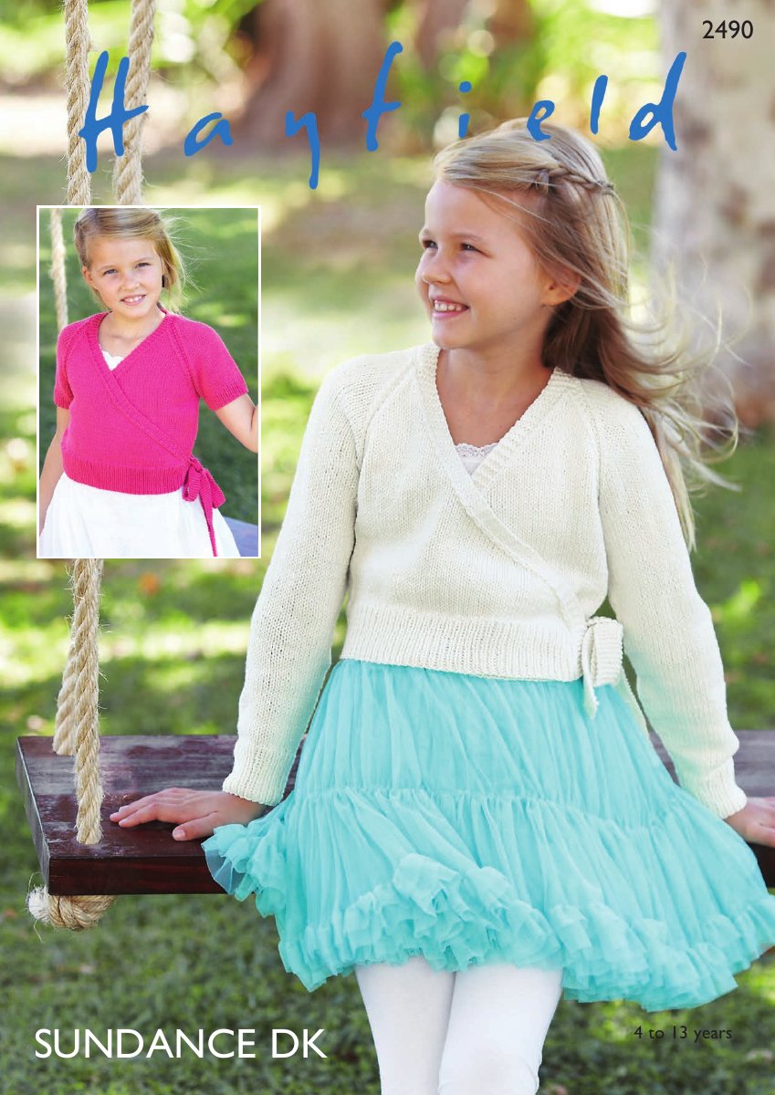 Hayfield 2490 Girl's Ballet Wrap in Sundance pattern cover