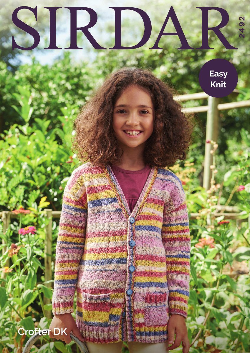 Sirdar 2492 Child's Cardigan in Crofter DK pattern cover