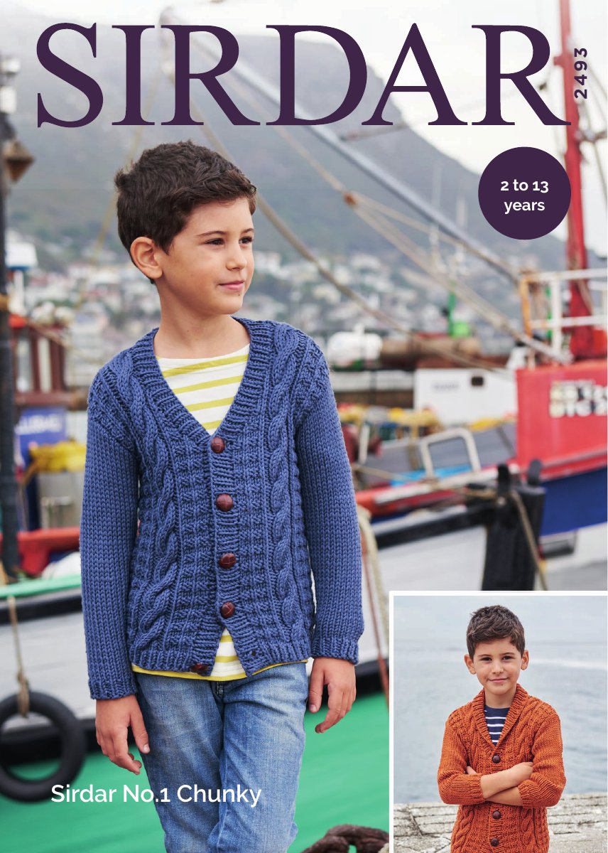 Sirdar 2493 Child's Cardigan in No.1 Chunky pattern cover