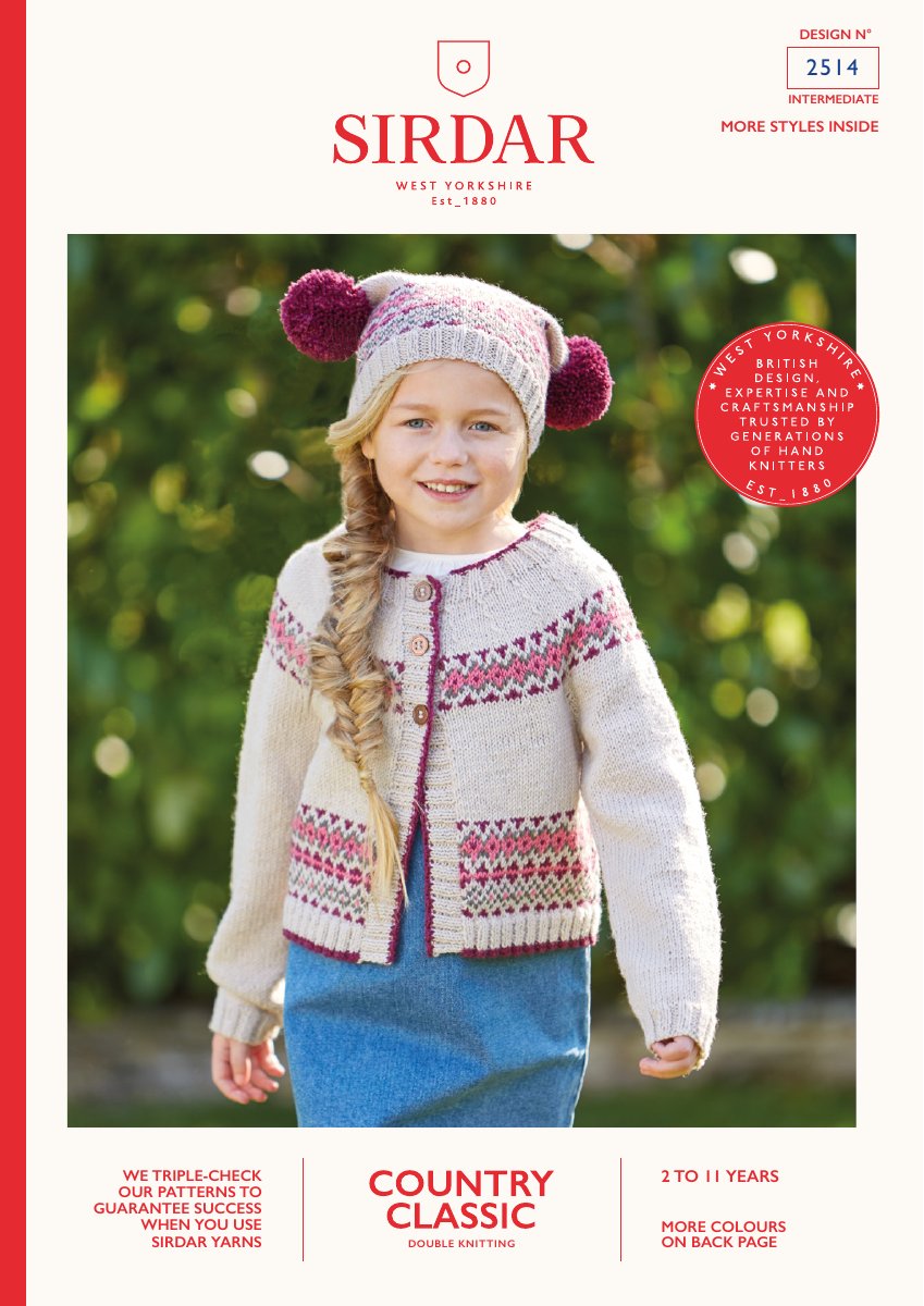 Sirdar 2514 Child's Cardigan in Country Classic DK pattern cover