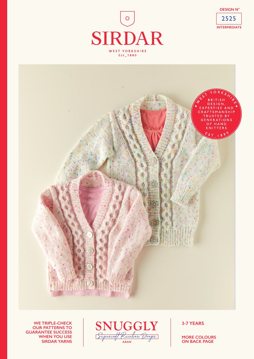 Sirdar 2525 Child's Coat in Supersoft Aran Rainbow Drops pattern cover