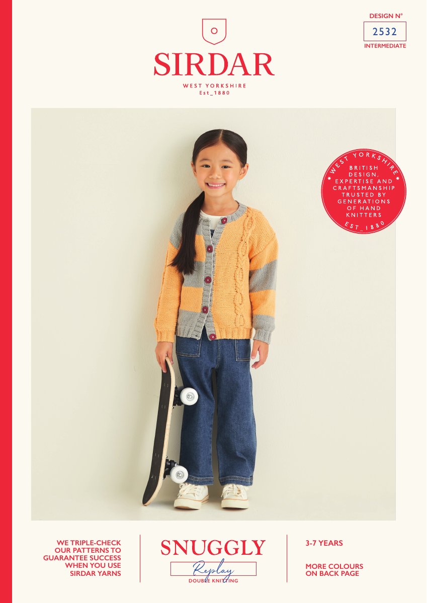 Sirdar 2532 Child's Cardigan in Snuggly Replay DK pattern cover