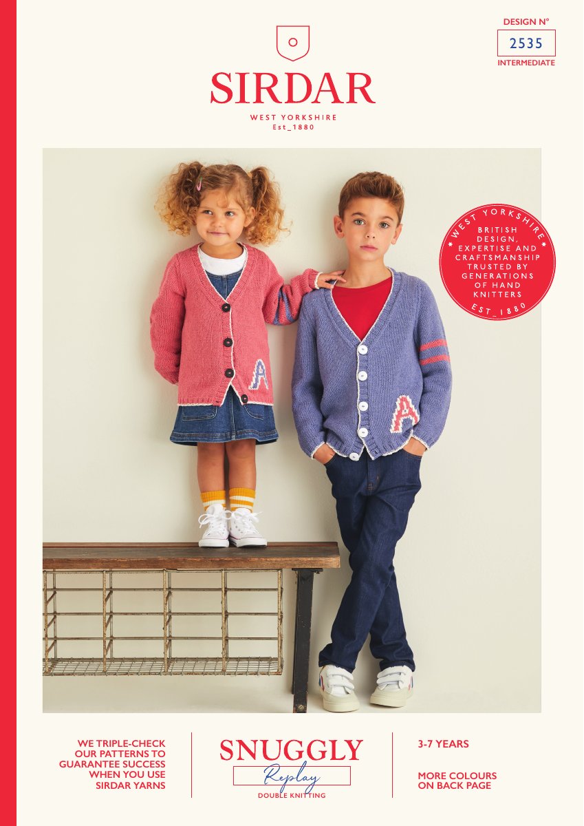 Sirdar 2535 Child's Cardigan in Snuggly Replay DK pattern cover