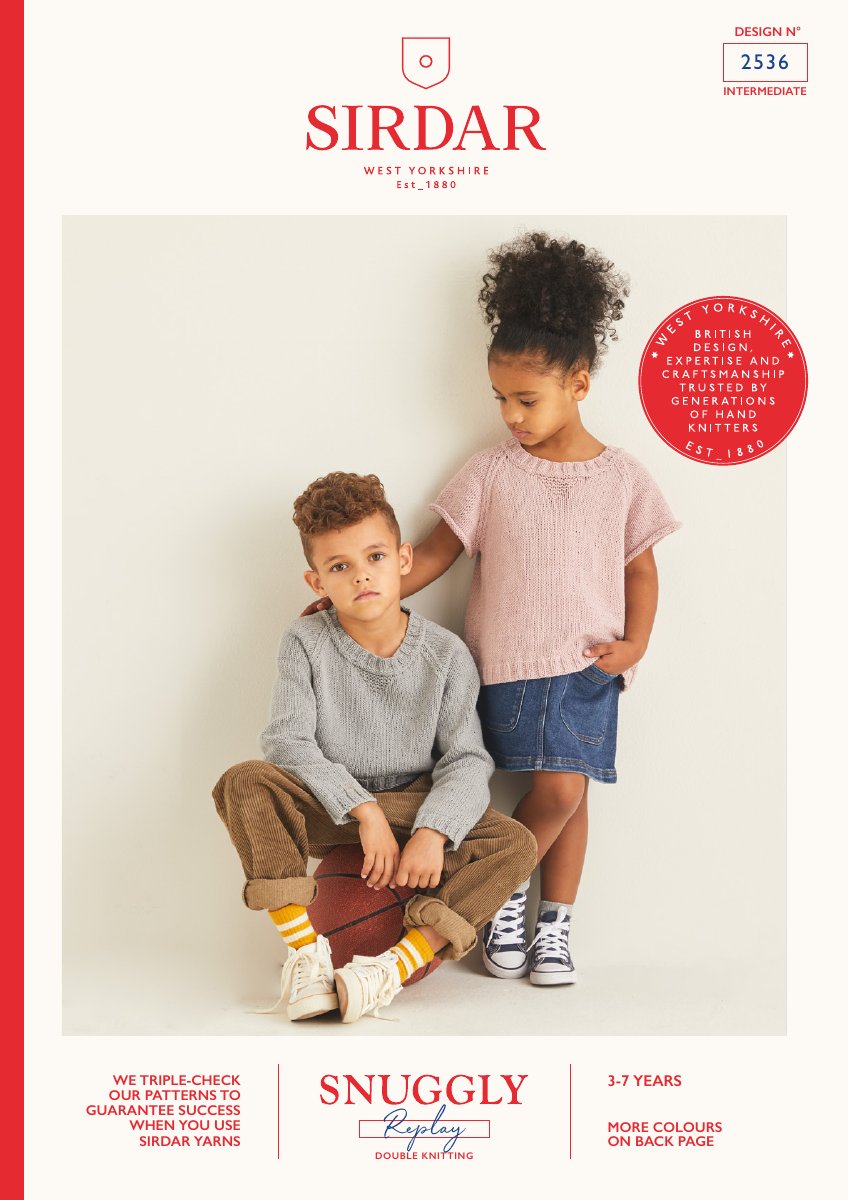 Sirdar 2536 Child's Sweater in Snuggly Replay DK pattern cover