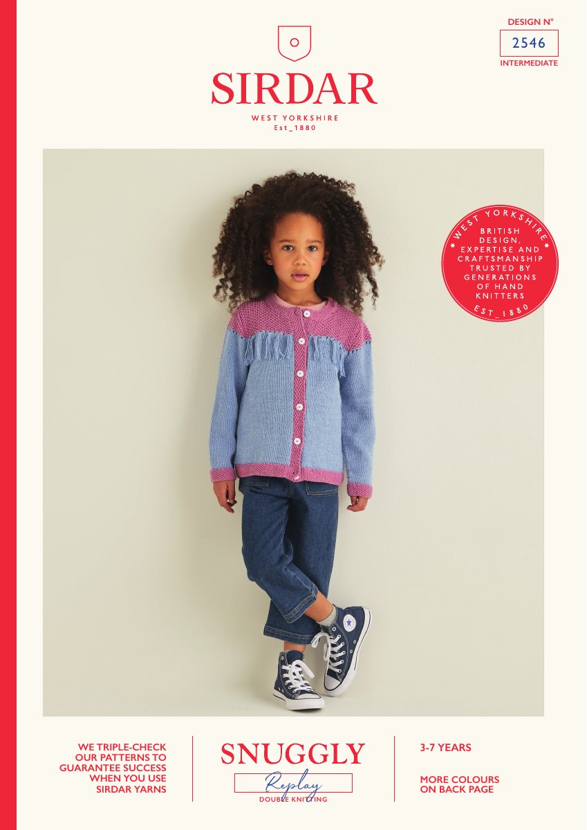 Sirdar 2546 Child's Cardigan in Snuggly Replay DK pattern cover