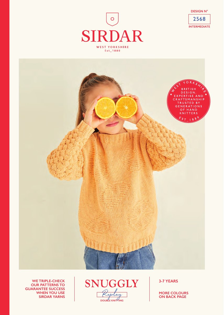 Sirdar 2568 Child's Sweater in Snuggly Replay DK pattern cover