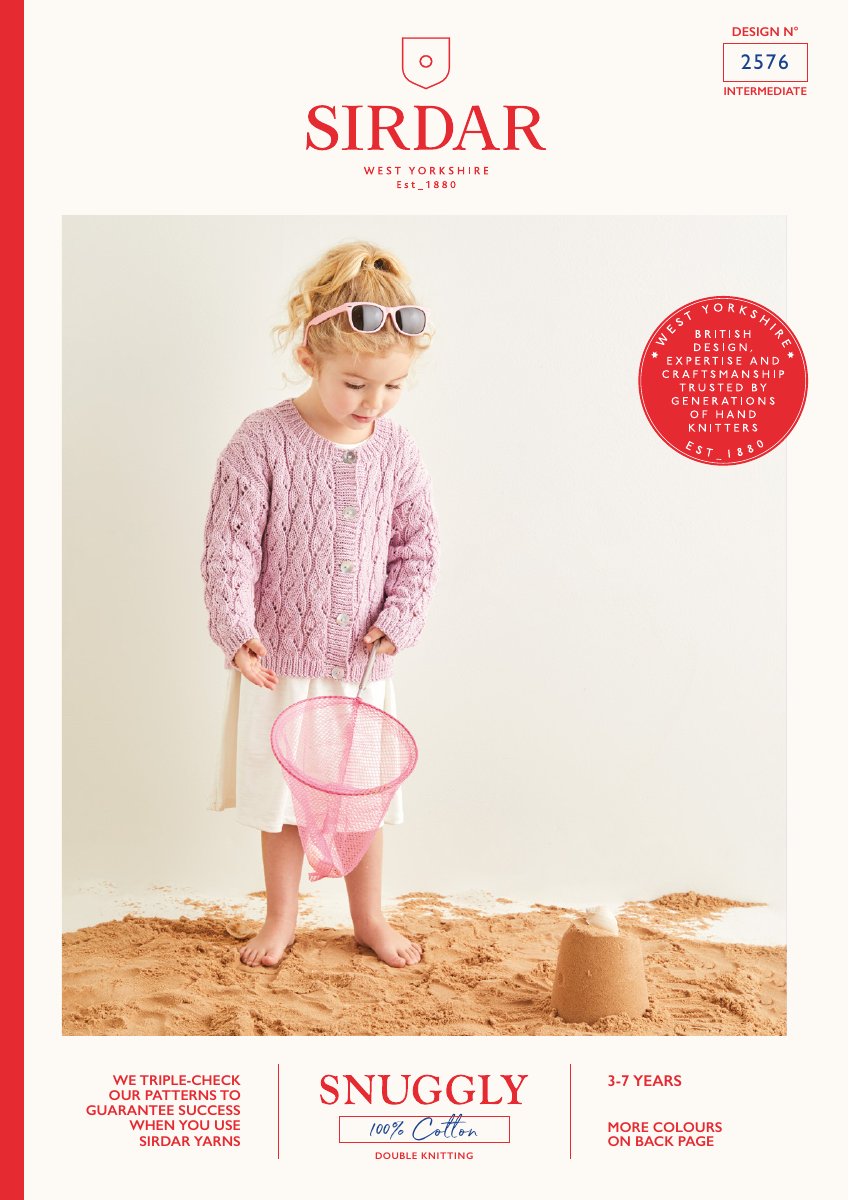 Sirdar 2576 Child's Cardigan in Snuggly 100% Cotton DK pattern cover