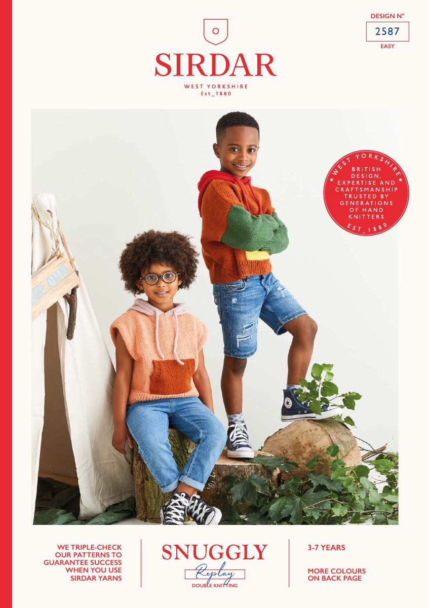 Sirdar 2587 Child's Hoodie in Snuggly Replay DK pattern cover