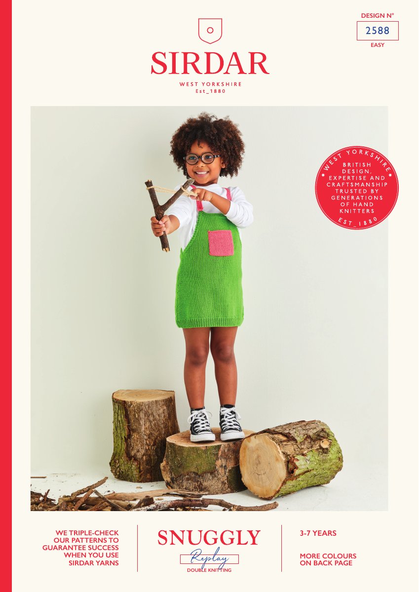 Sirdar 2588 Child's Dress in Snuggly Replay DK pattern cover