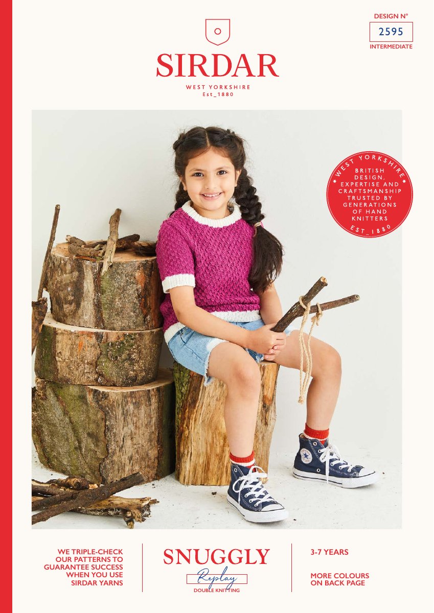 Sirdar 2595 Child's Sweater in Snuggly Replay DK pattern cover