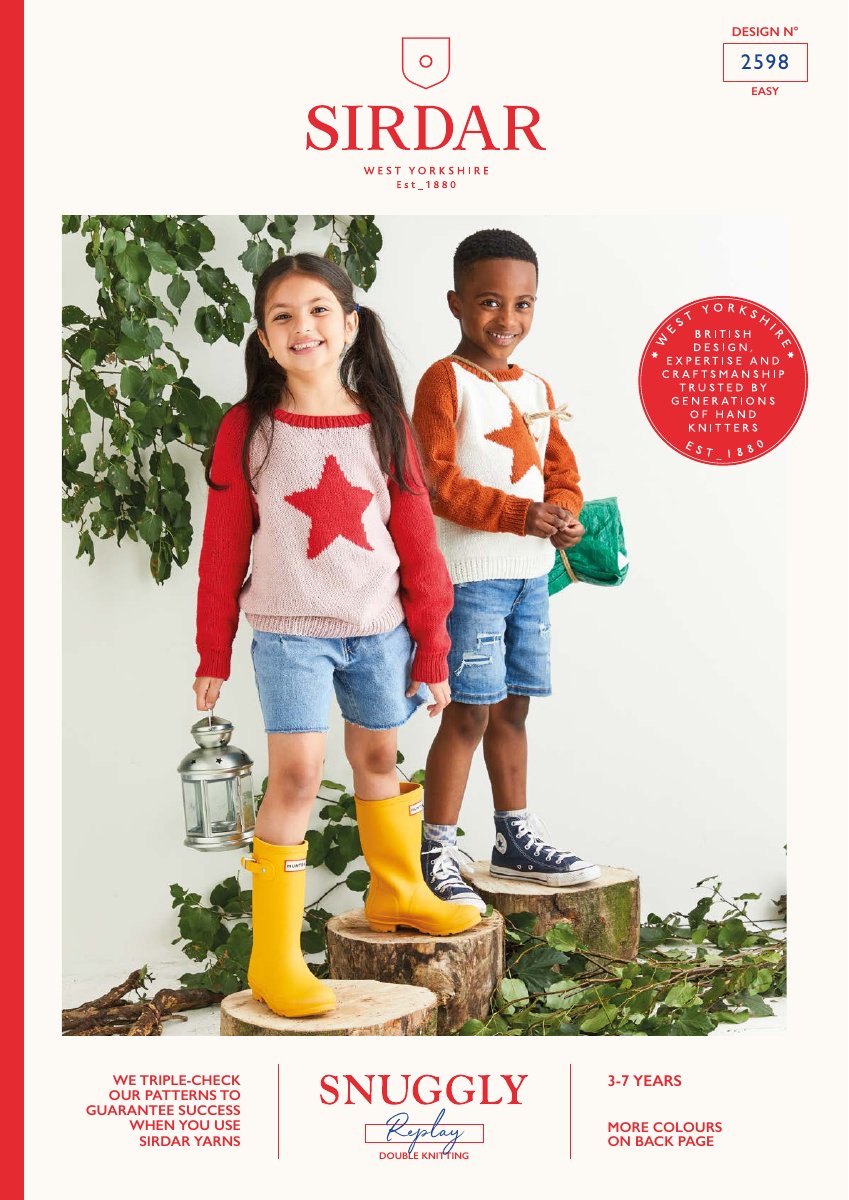 Sirdar 2598 Child's Sweater in Snuggly Replay DK pattern cover
