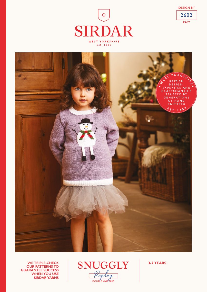 Sirdar 2602 Child's Sweater in Snuggly Replay DK pattern cover