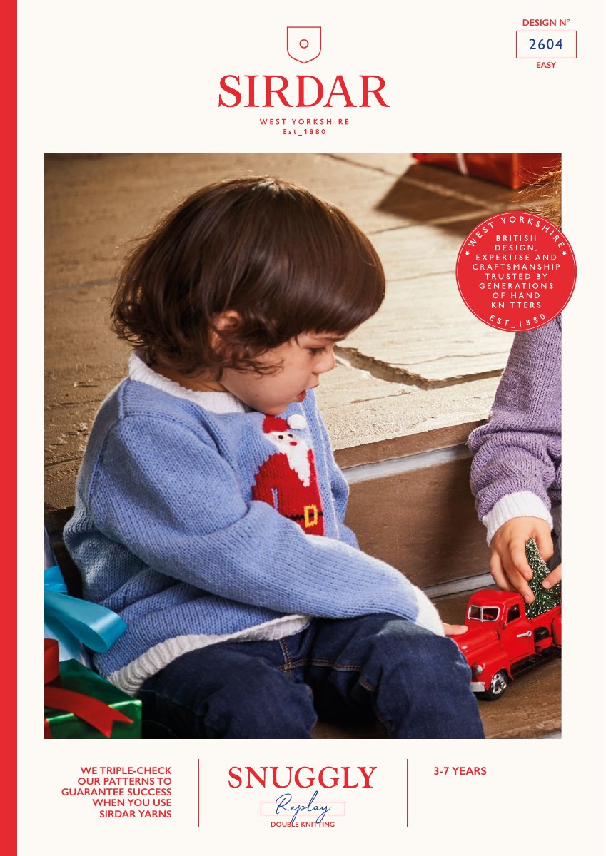 Sirdar 2604 Child's Sweater in Snuggly Replay DK pattern cover