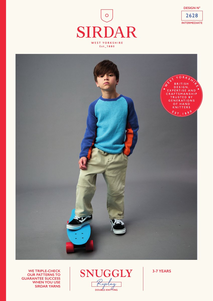 Sirdar 2628 Child's Sweater in Snuggly Replay DK pattern cover