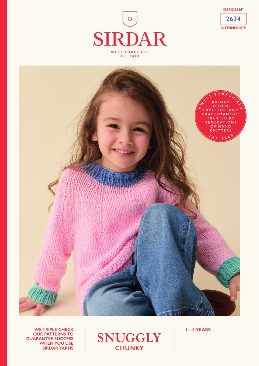 Sirdar 2634 Child's Sweater in Snuggly Chunky pattern cover