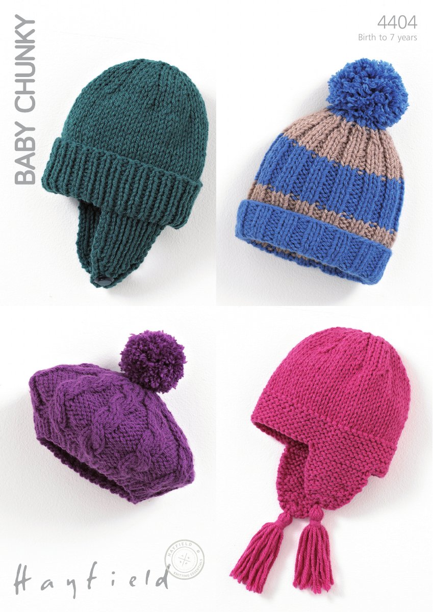 Hayfield 4404 Hats in Baby Chunky pattern cover