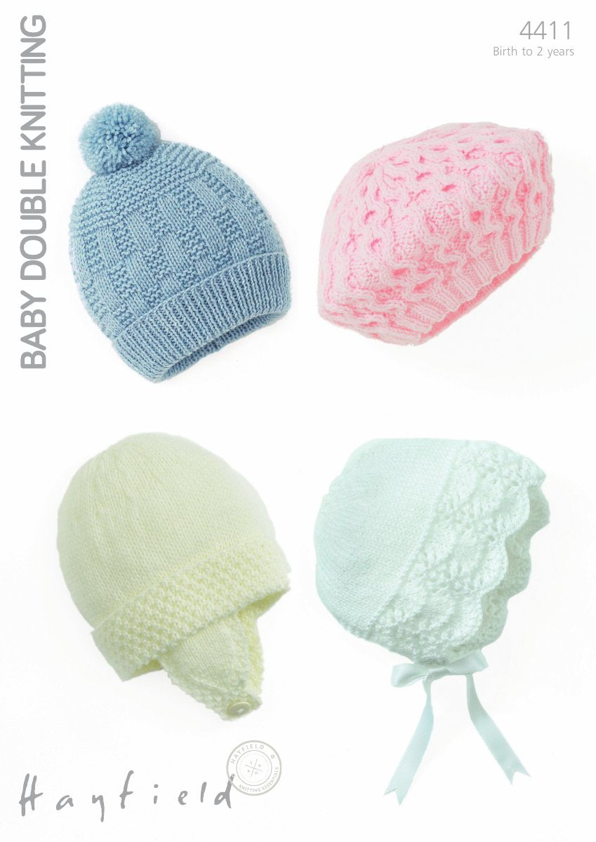 Hayfield 4411 Baby's Hats in Baby DK pattern cover