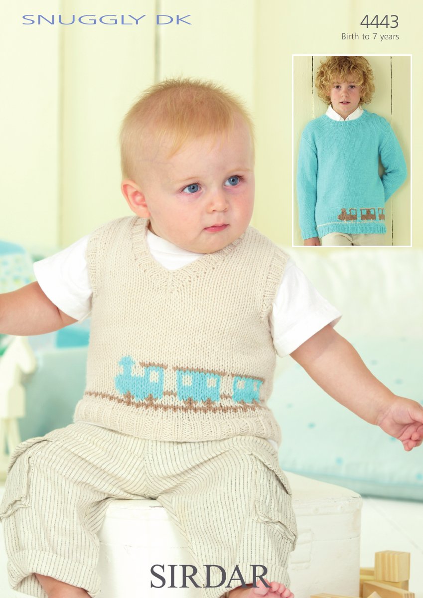 Sirdar 4443 Train Tank & Sweater in Snuggly DK pattern cover