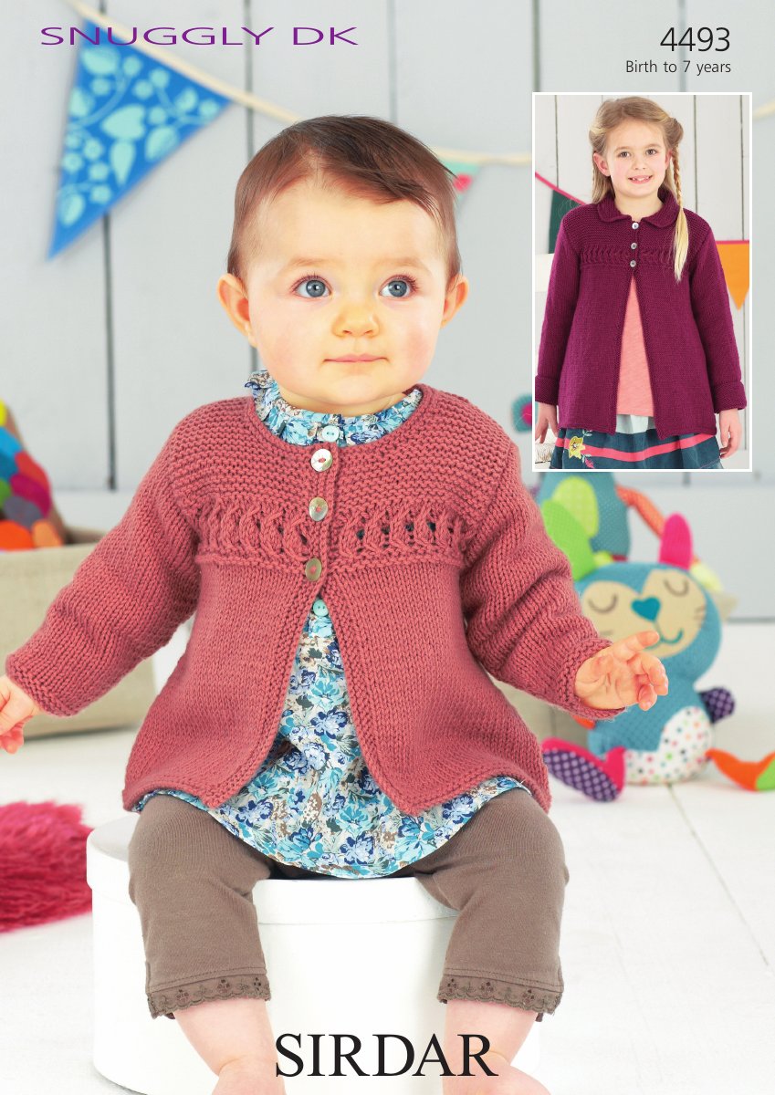 Sirdar 4493 Baby Girl's and Girl's Cardigan and Coat in Snuggly DK pattern cover
