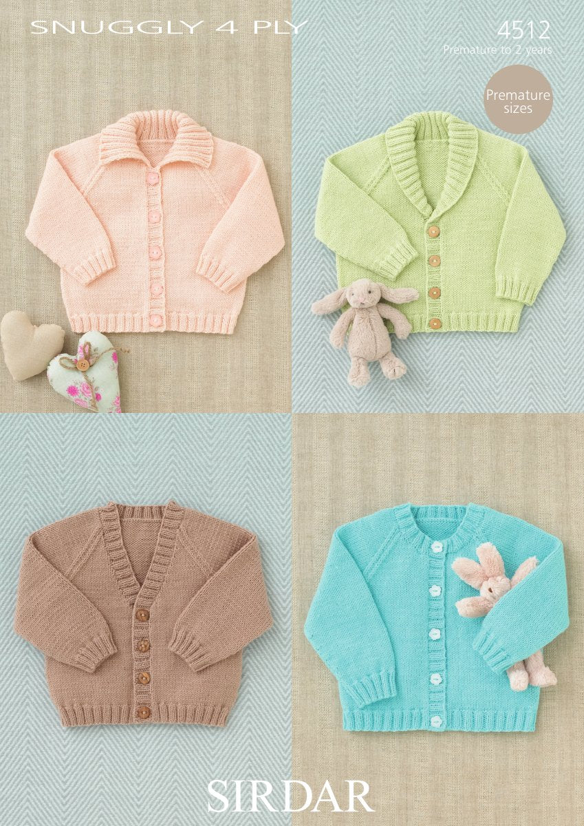 Sirdar 4512 Baby's Raglan Cardigans in Snuggly 4 Ply pattern cover