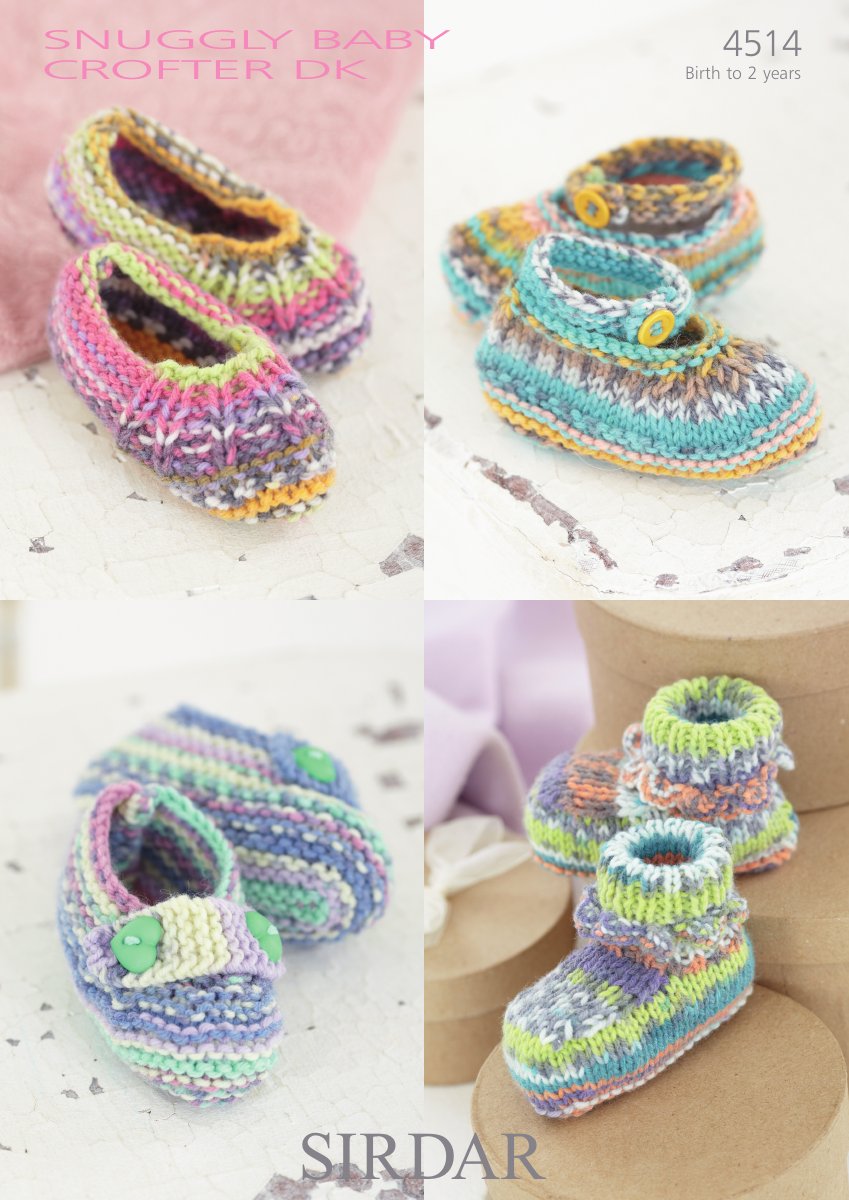 Sirdar 4514 Baby's & Child's Bootees in Snuggly Baby Crofter DK pattern cover