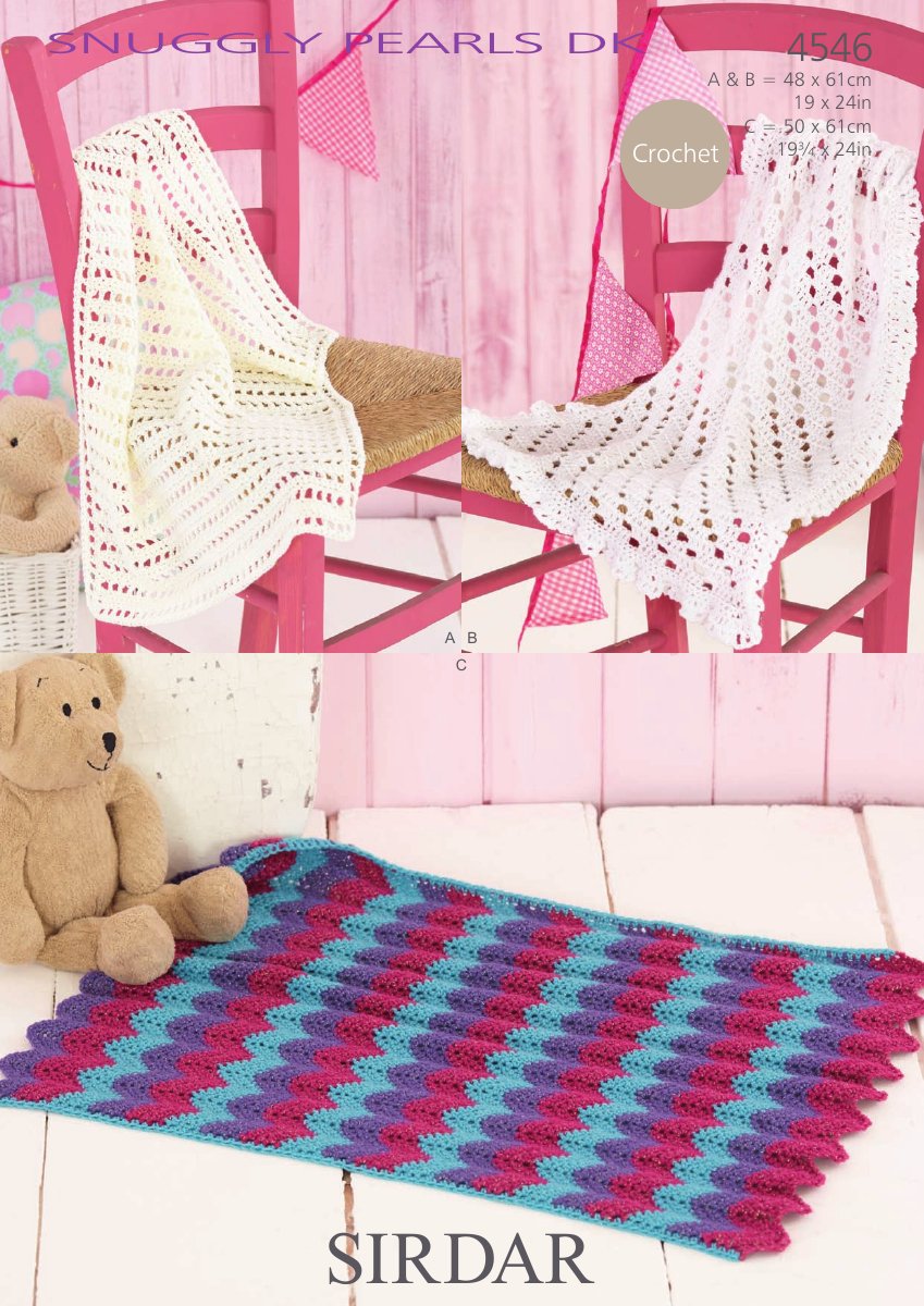 Sirdar 4546 Blankets in Snuggly Pearls DK pattern cover