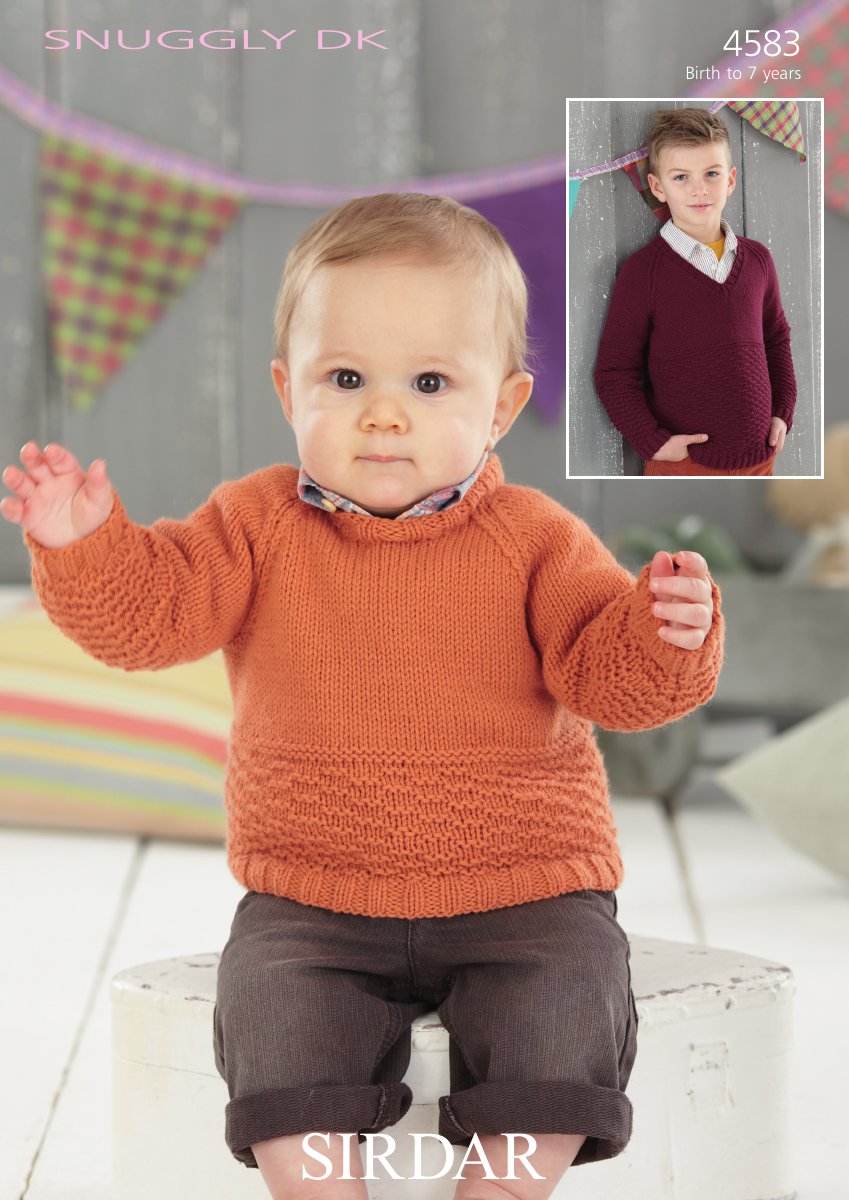 Sirdar 4583 Round Neck & V Neck Sweaters in Snuggly DK pattern cover