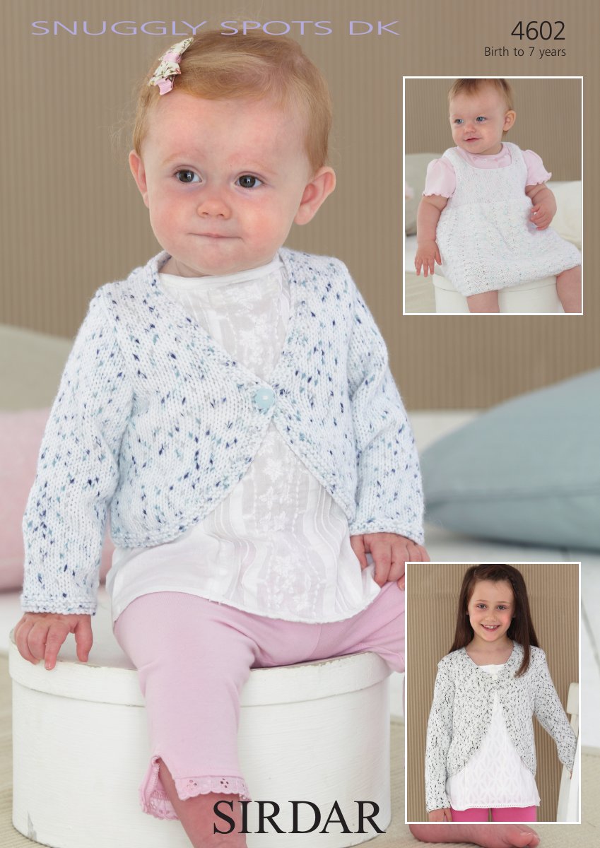 Sirdar 4602 Pinafore & Cardigan in Snuggly Spots DK pattern cover