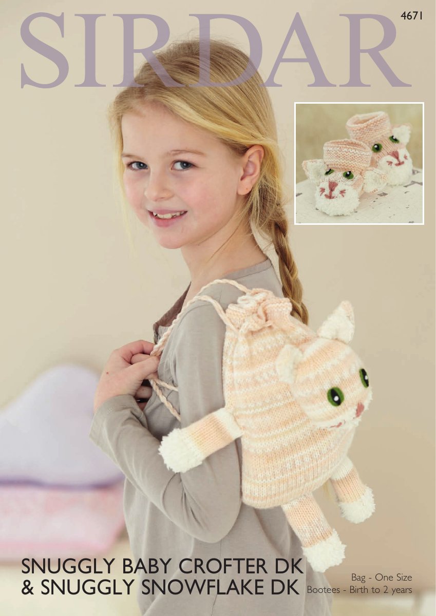Sirdar 4671 Pump Bag & Bootees in Snuggly Baby Crofter DK pattern cover