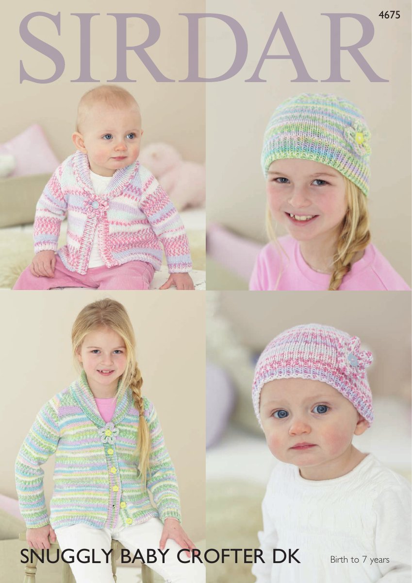 Sirdar 4675 Cardigans & Hat in Snuggly Baby Crofter DK pattern cover