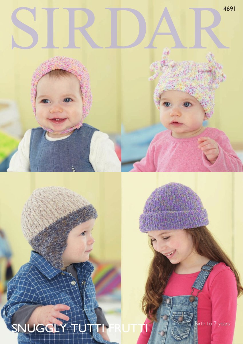 Sirdar 4691 Hats in Snuggly Tutti Frutti pattern cover