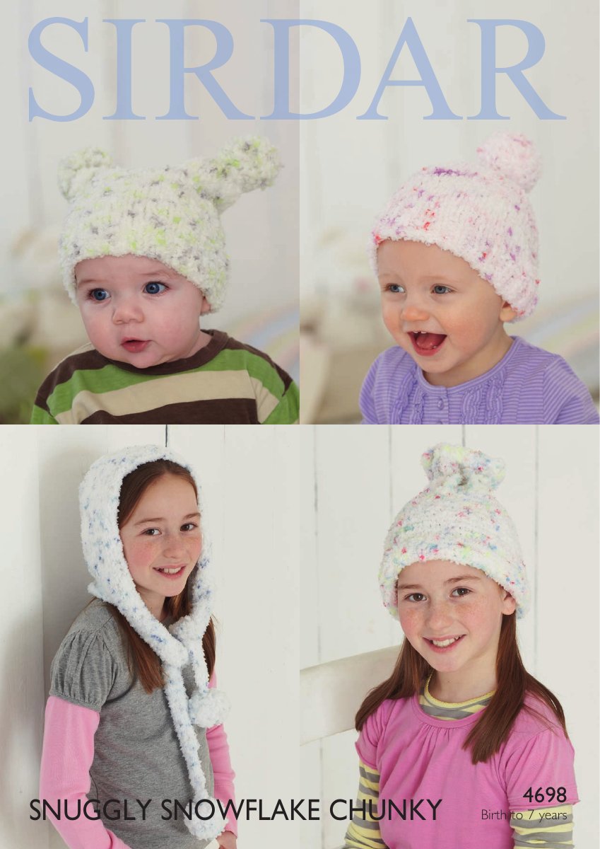 Sirdar 4698 Baby's & Child's Hat in Snuggly Snowflake Chunky pattern cover