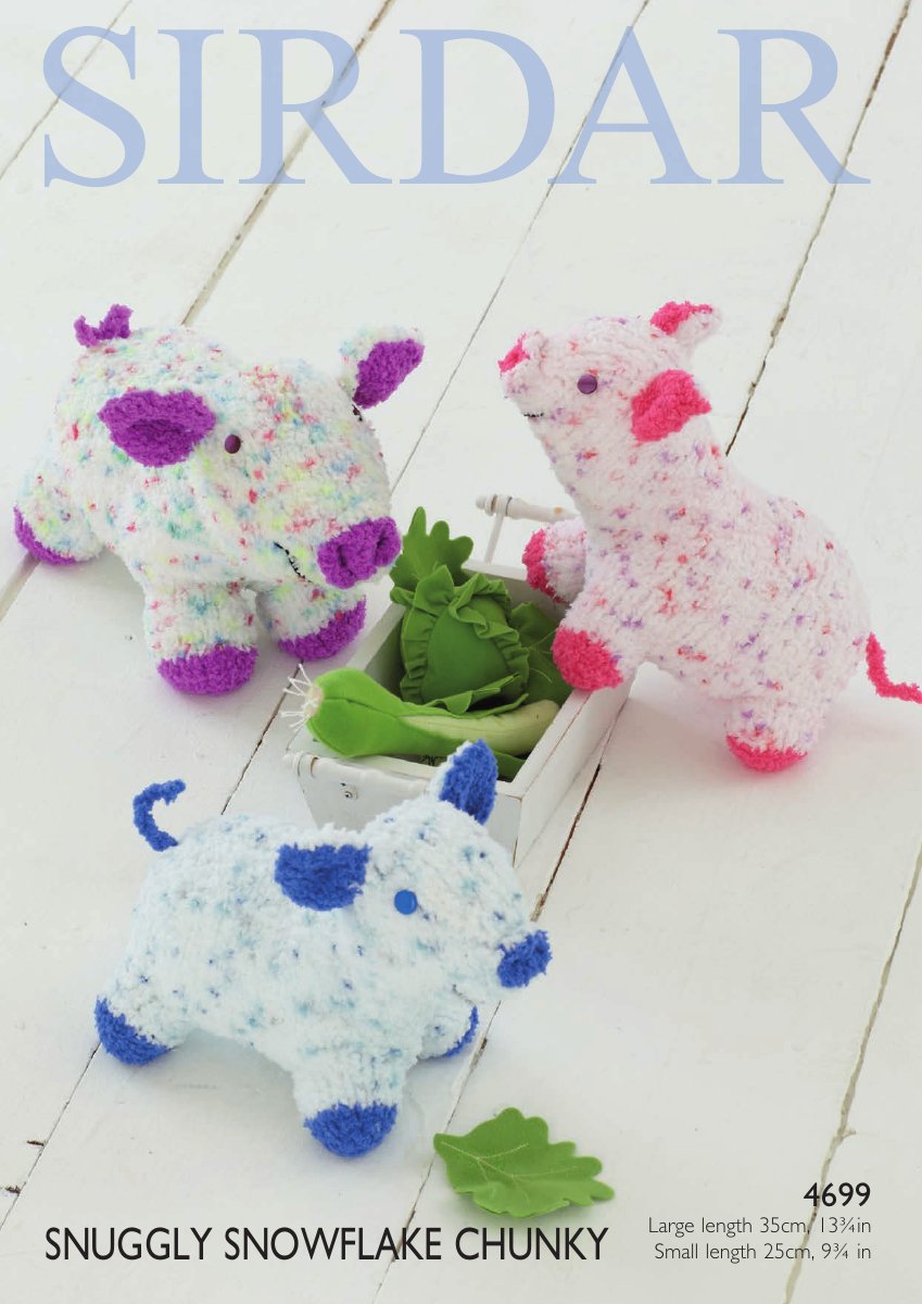Sirdar 4699 Pig Toy in Snuggly Snowflake Chunky pattern cover